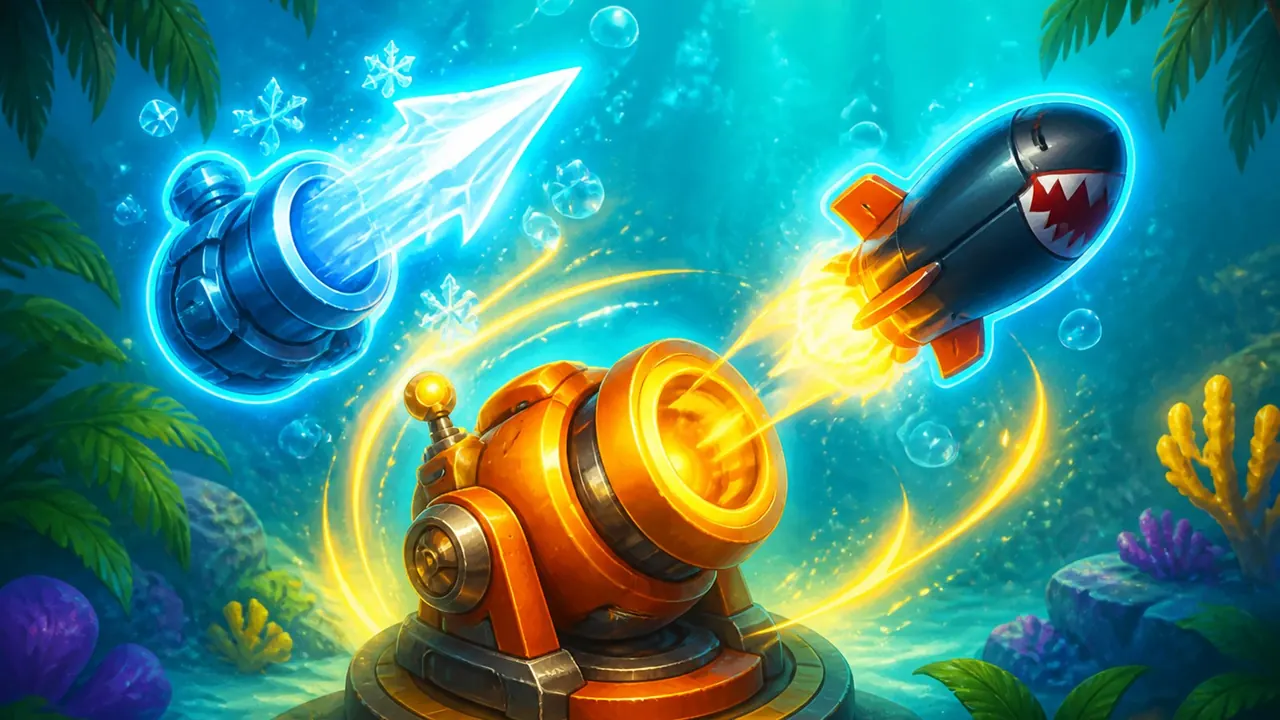 Special weapons glow near the orange cannon in the tank